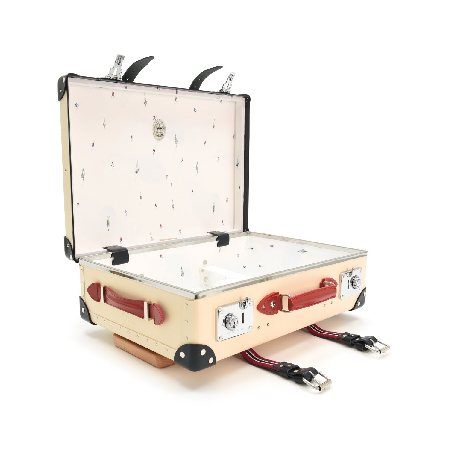St. Moritz · Large Suitcase | Ivory/Navy & Red