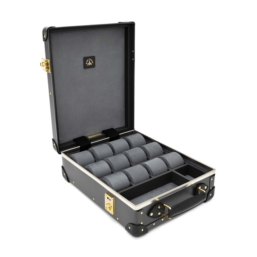 Centenary · 12-Slot Watch Case | Charcoal/Black/Gold – first image