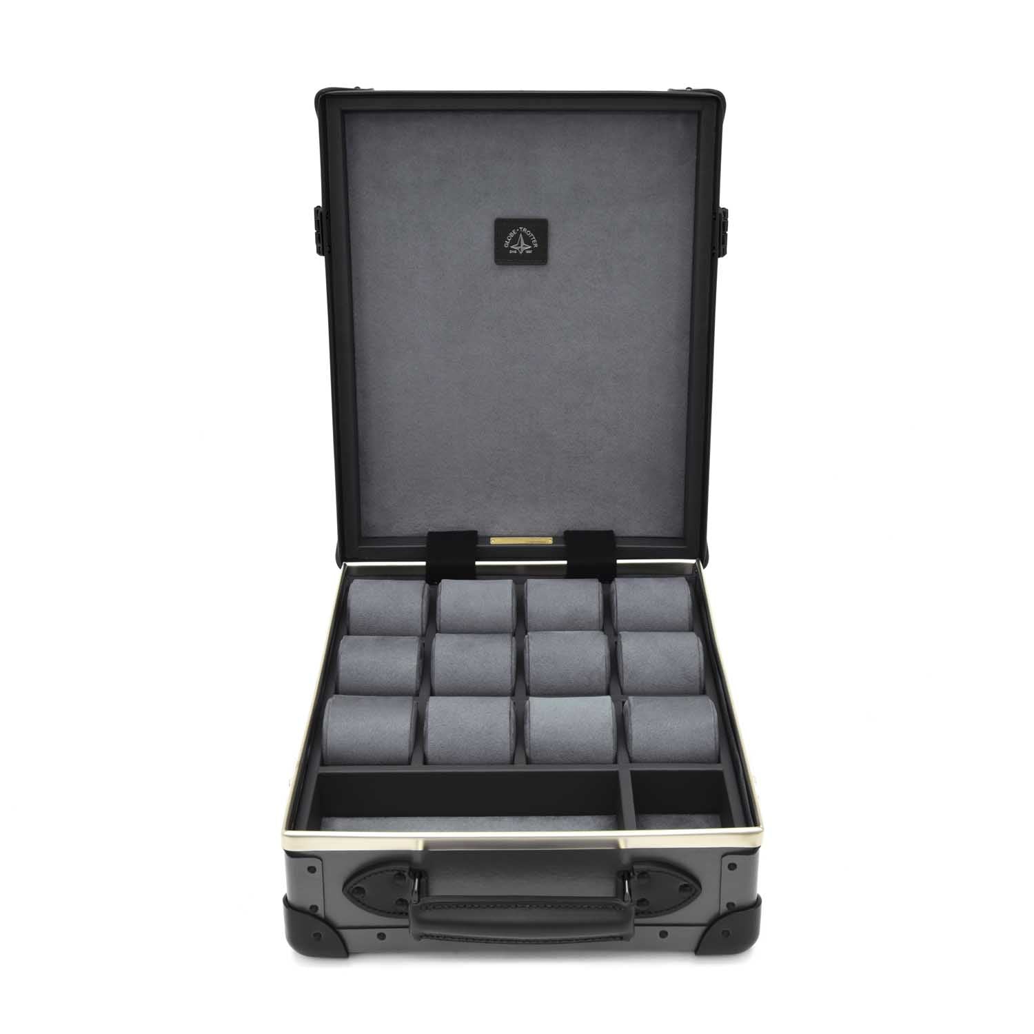 Centenary · 12-Slot Watch Case | Charcoal/Black/Black