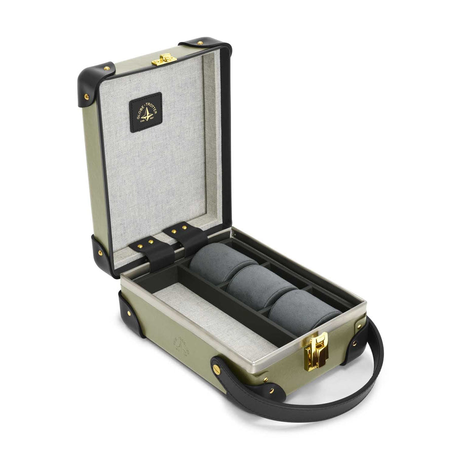 Centenary · 3-Slot Watch Case | Olive/Black/Gold – first image