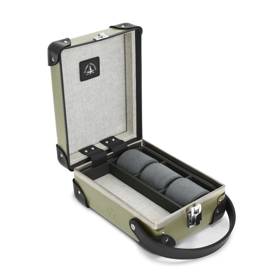 Centenary · 3-Slot Watch Case | Olive/Black/Chrome – first image