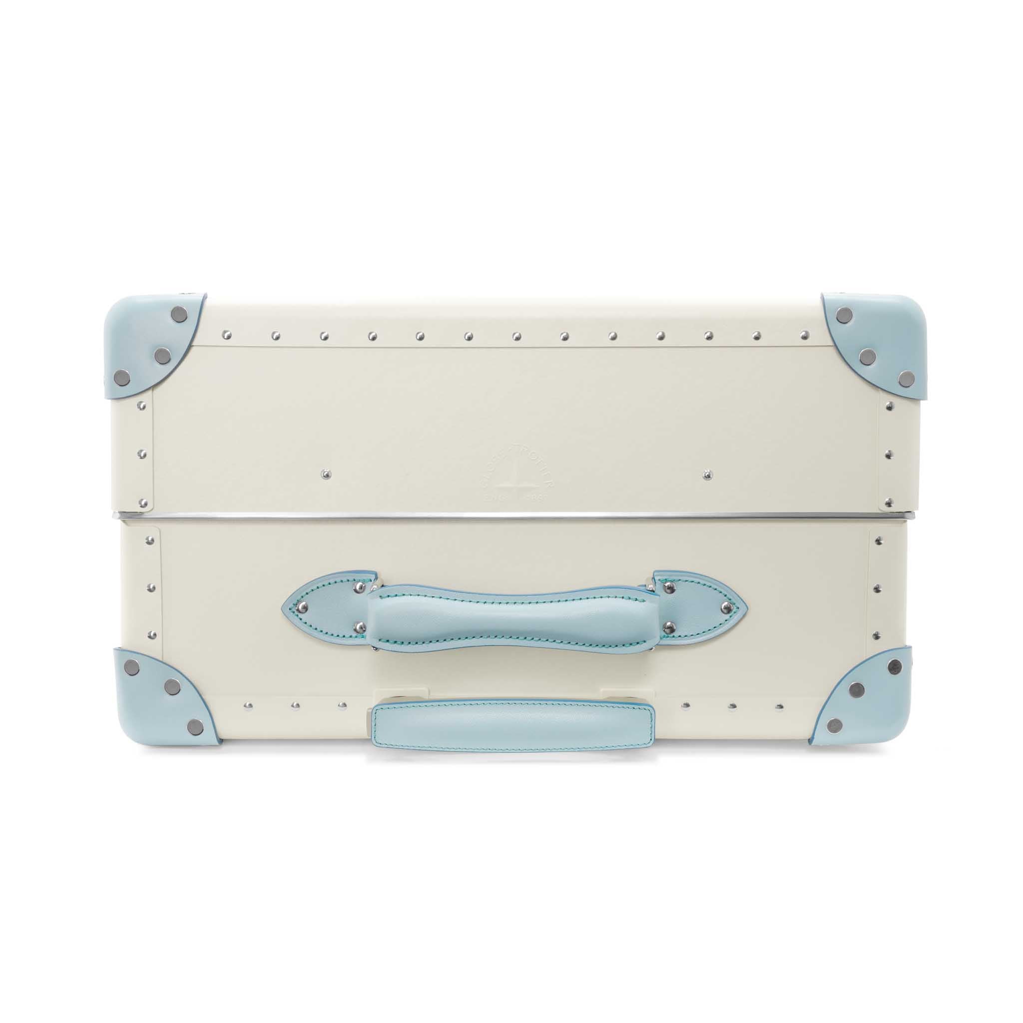 Pop Colour · Large Check-In - 4 Wheels | Ivory/Pastel Blue/Chrome