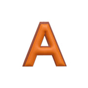 Alphabet · Leather Sticker | Orange/Brown | A