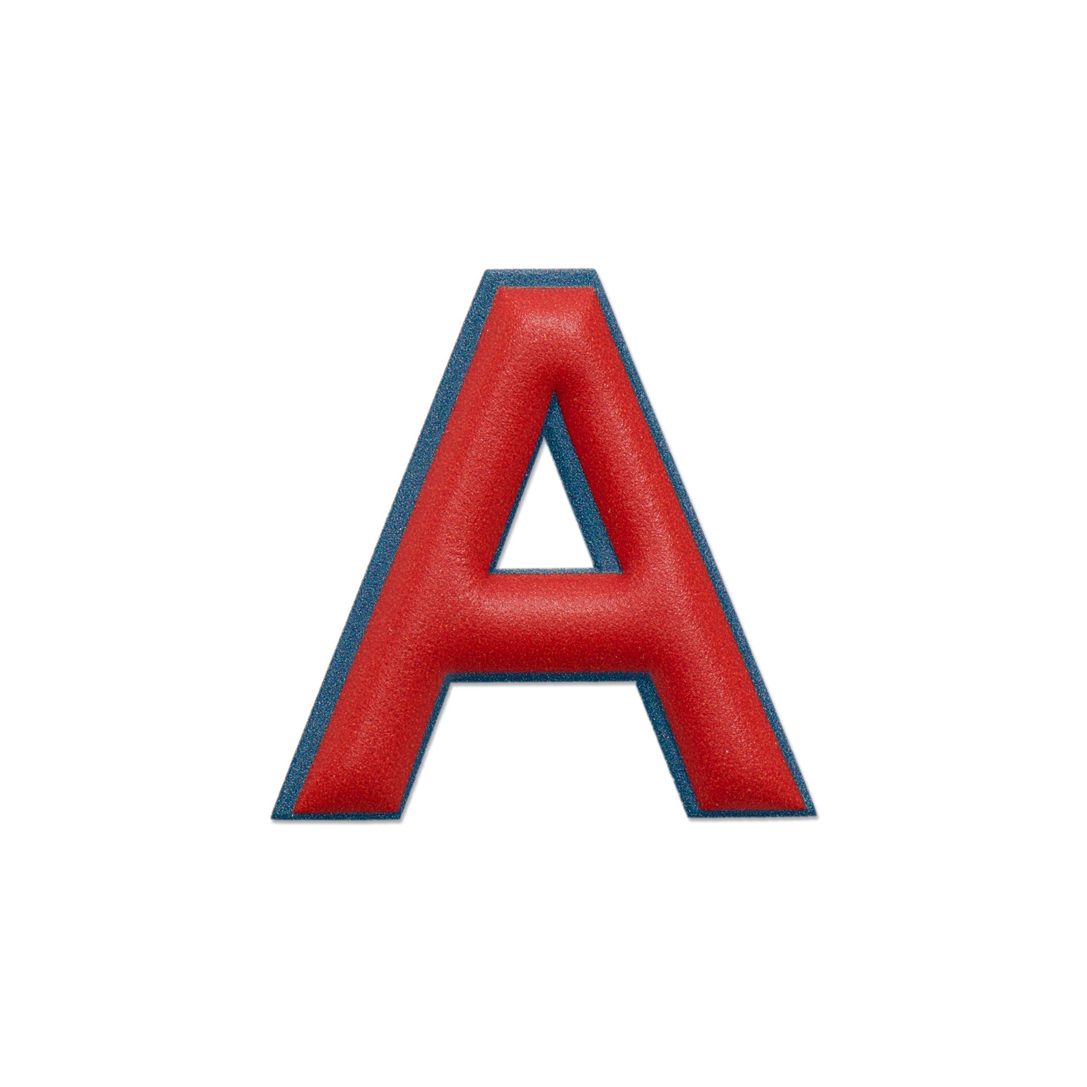 Alphabet · Leather Sticker | Red/Petrol Blue | A