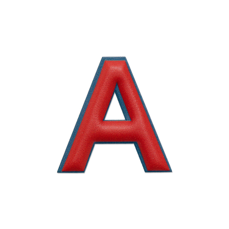 Alphabet · Leather Sticker | Red/Petrol Blue | A – first image