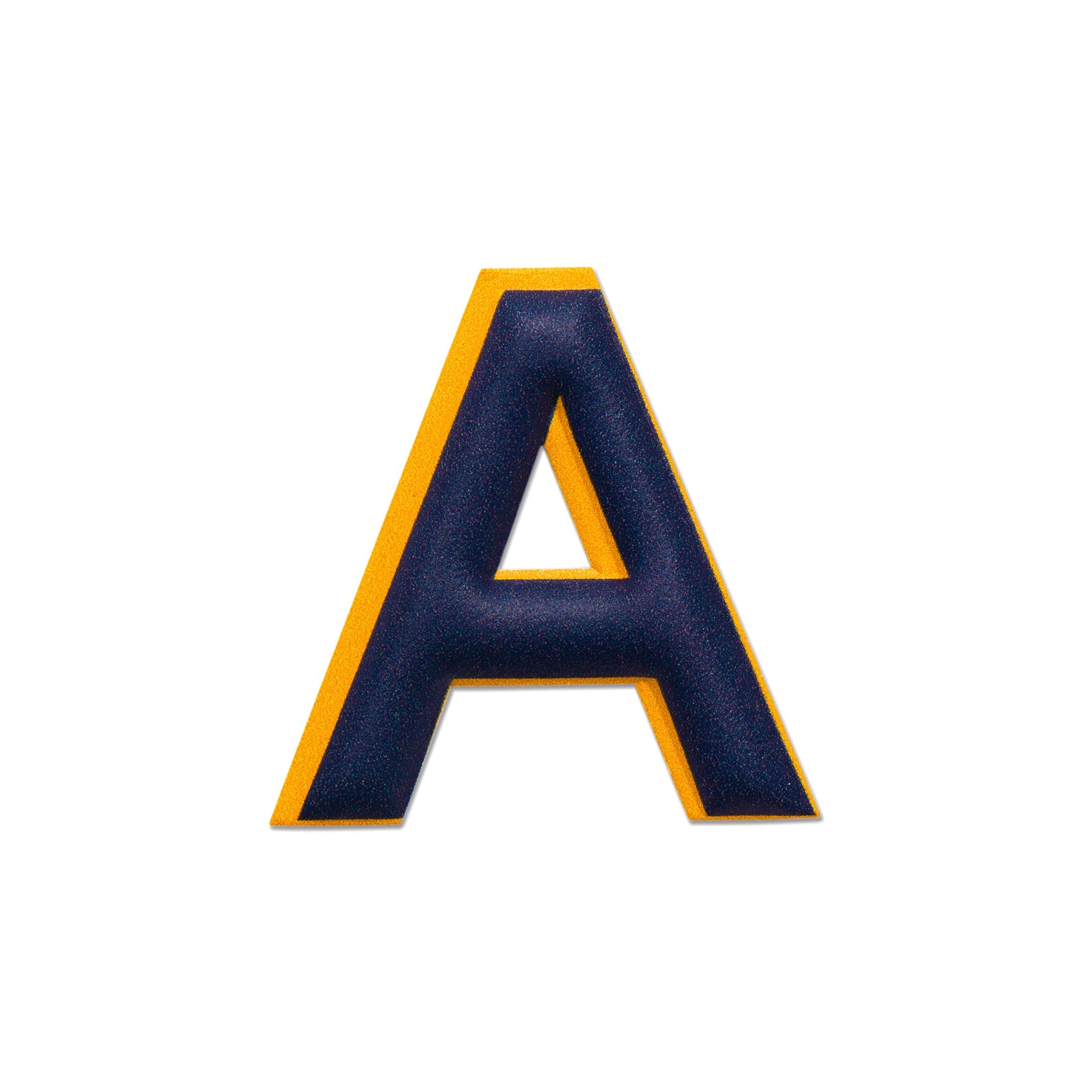 Alphabet · Leather Sticker | Yellow/Dark Blue | A