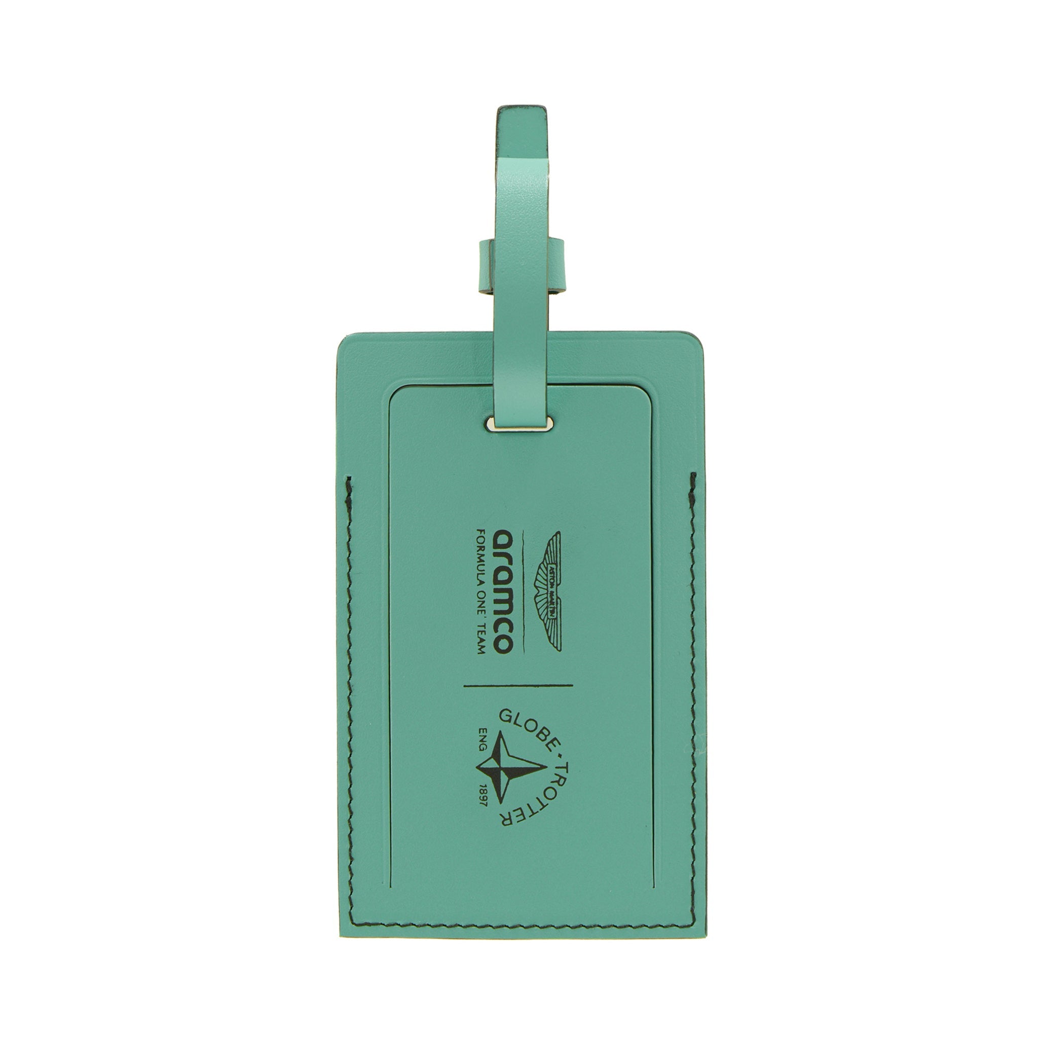 ASTON MARTIN GLOBE-TROTTER F1 ラゲッジタグ Aston Martin F1 - Luggage Tag - Teal | Globe-Trotter