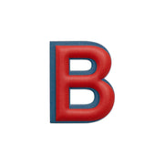 Alphabet · Leather Sticker | Red/Petrol Blue | B
