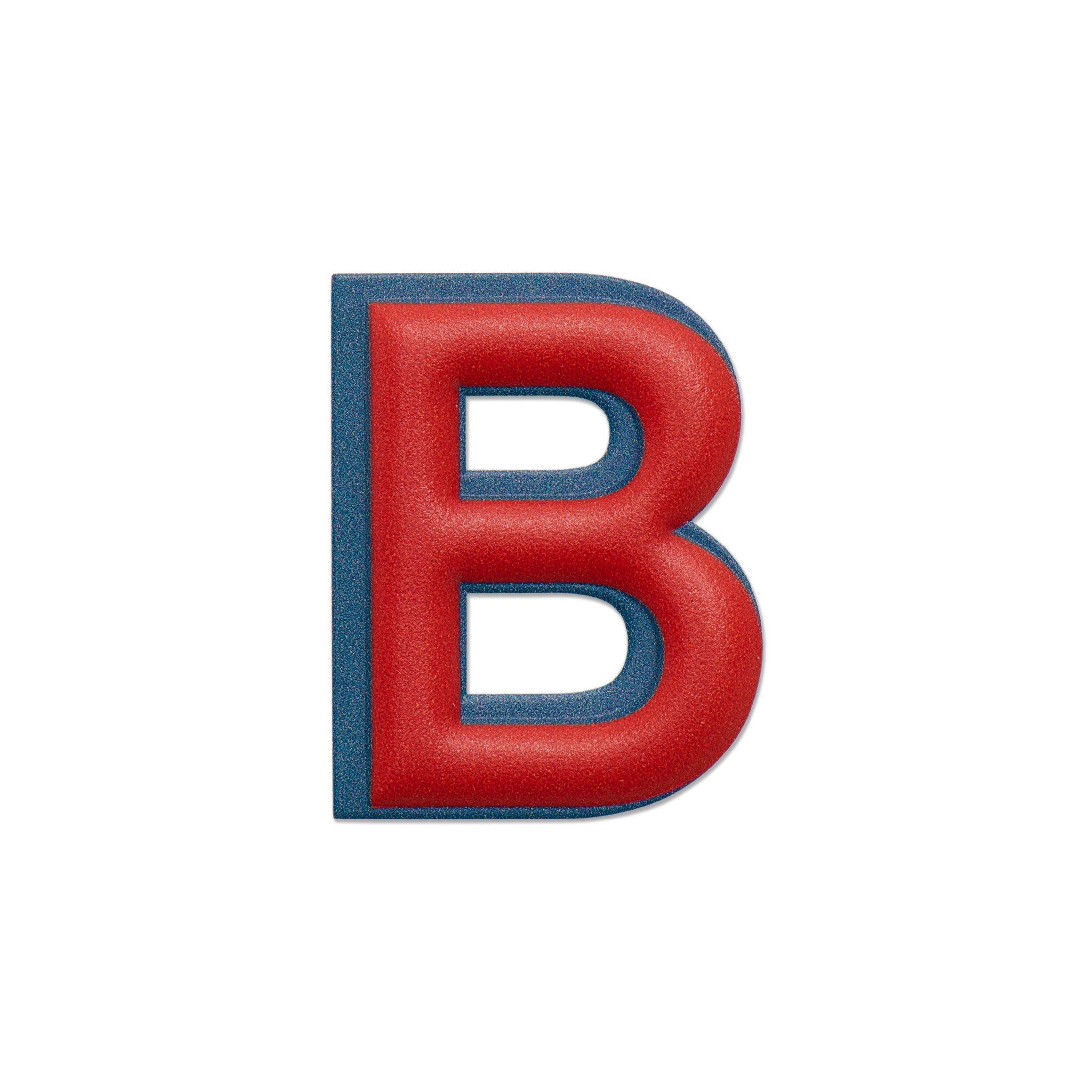 Alphabet · Leather Sticker | Red/Petrol Blue | B