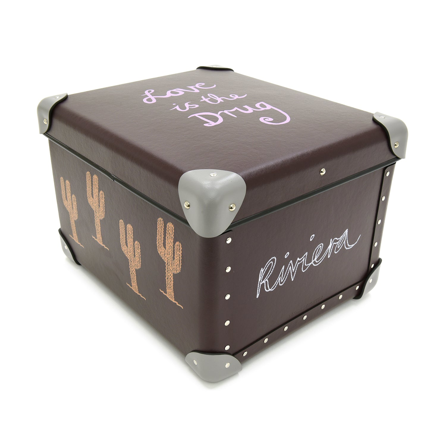 Bella Freud · Medium Storage Box | Oxblood/Steel - GLOBE-TROTTER