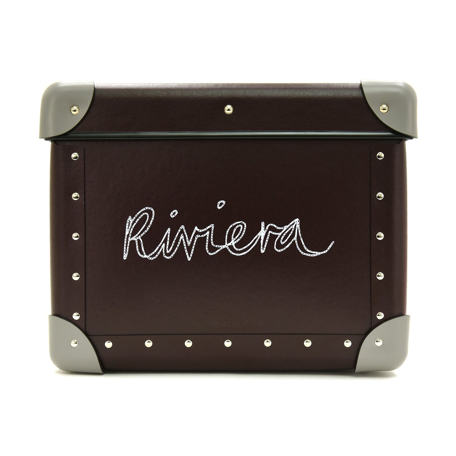 Bella Freud · Medium Storage Box | Oxblood/Steel - GLOBE-TROTTER