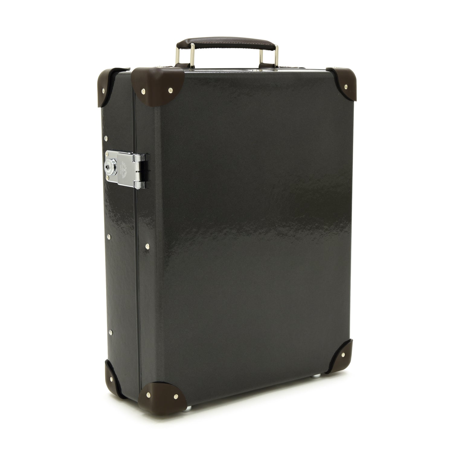 Caviar · 12-Slot Watch Case | Caviar/Chocolate - GLOBE-TROTTER