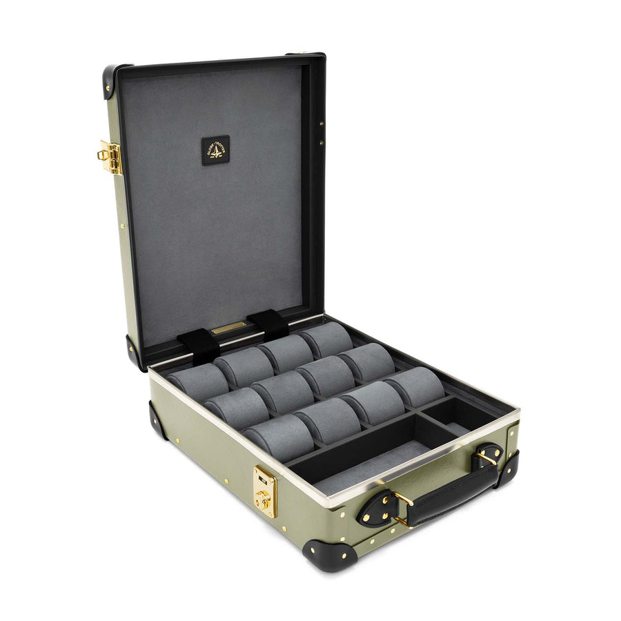 Centenary · 12-Slot Watch Case | Olive/Black/Gold – first image
