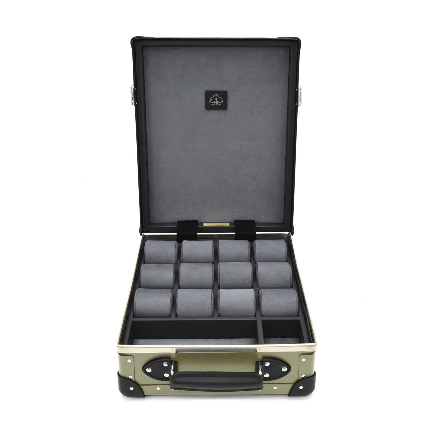 Centenary · 12-Slot Watch Case | Olive/Black/Chrome