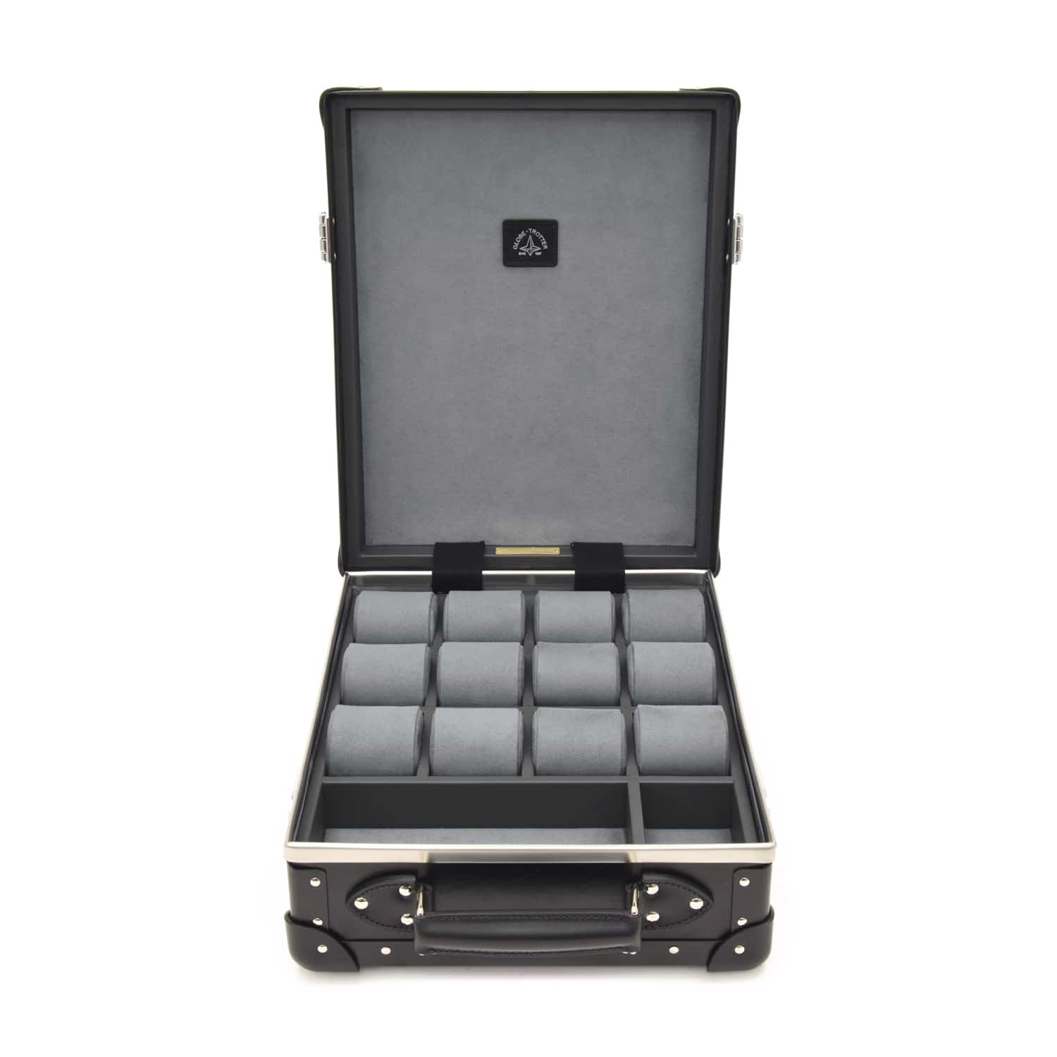 Centenary · 12-Slot Watch Case | Black/Black - GLOBE-TROTTER