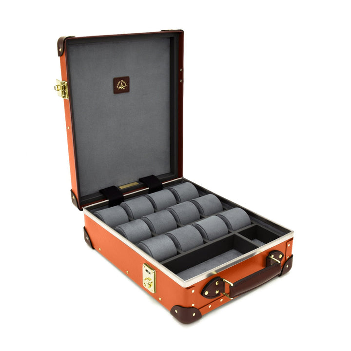 Centenary · 12-Slot Watch Case | Marmalade/Brown - GLOBE-TROTTER