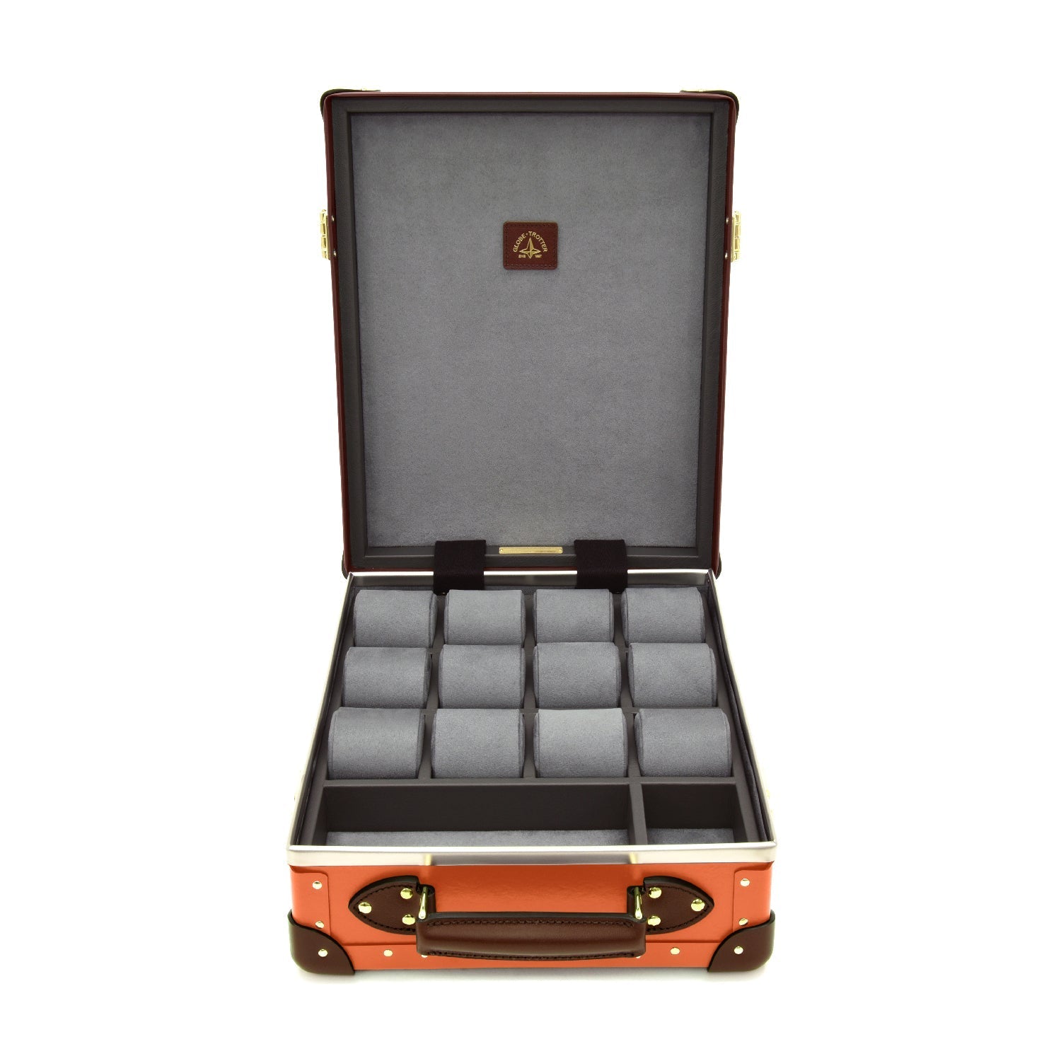 Centenary · 12-Slot Watch Case | Marmalade/Brown - GLOBE-TROTTER