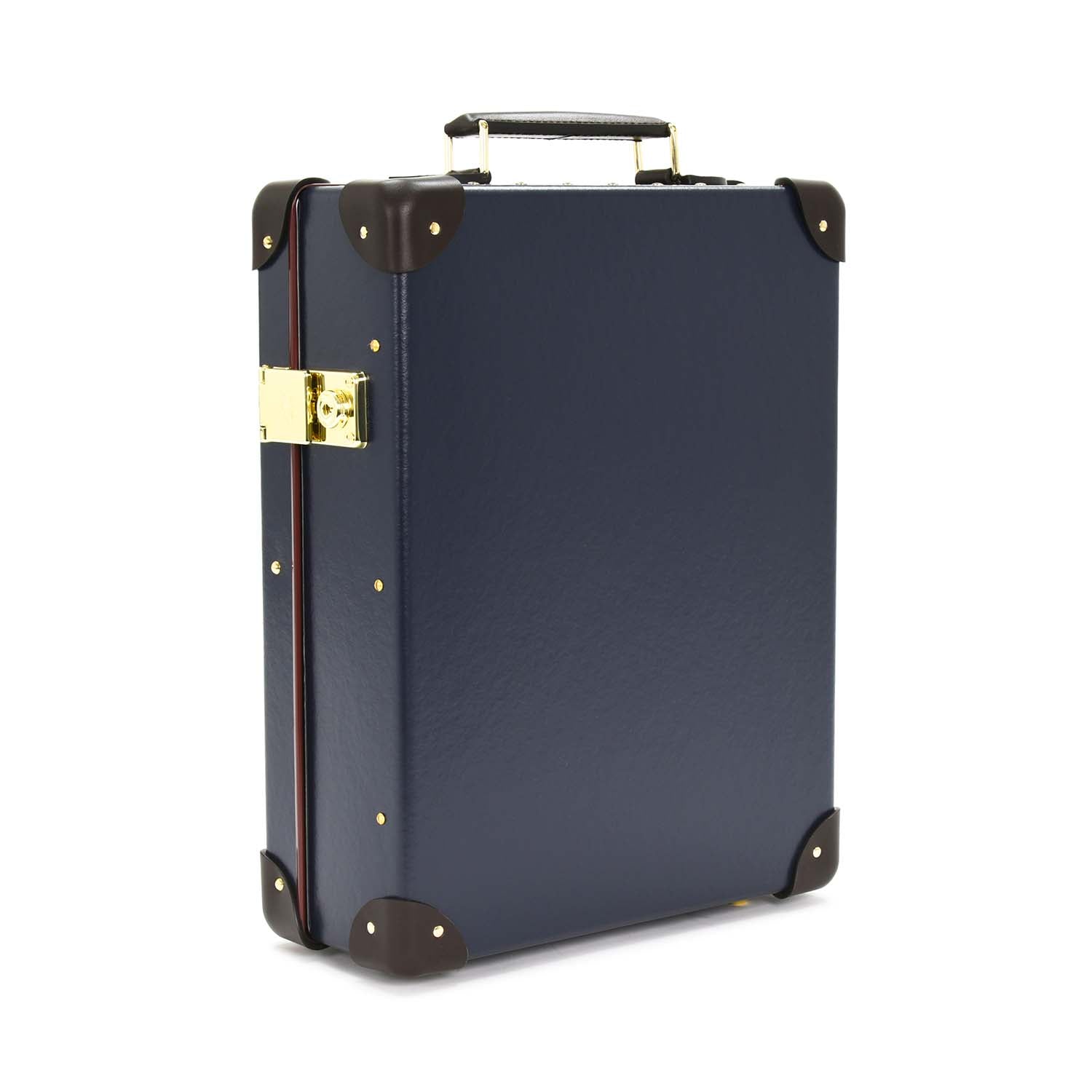 Centenary · 12-Slot Watch Case | Navy/Coco/Gold - GLOBE-TROTTER