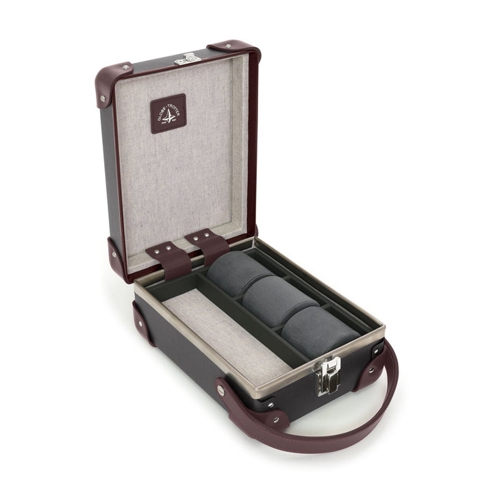 Centenary · 3-Slot Watch Case | Brown/Burgundy - GLOBE-TROTTER