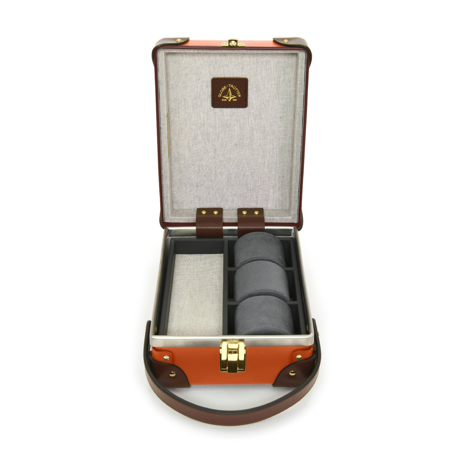 Centenary · 3-Slot Watch Case | Marmalade/Brown - GLOBE-TROTTER