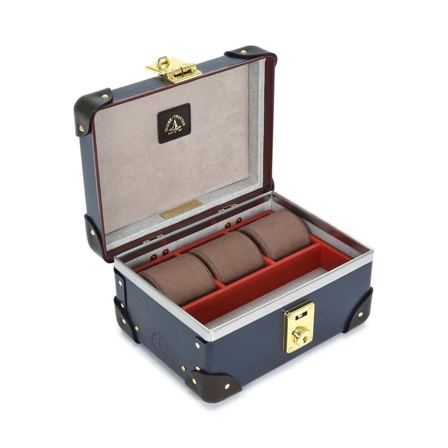Centenary · 3-Slot Watch Case | Navy/Chocoloate/Gold – first image
