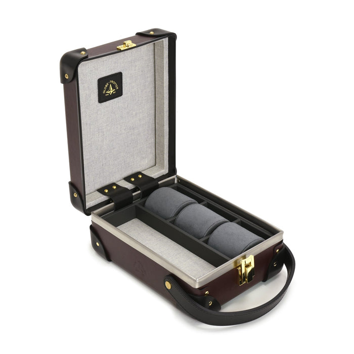 Centenary · 3-Slot Watch Case | Oxblood/Black - GLOBE-TROTTER