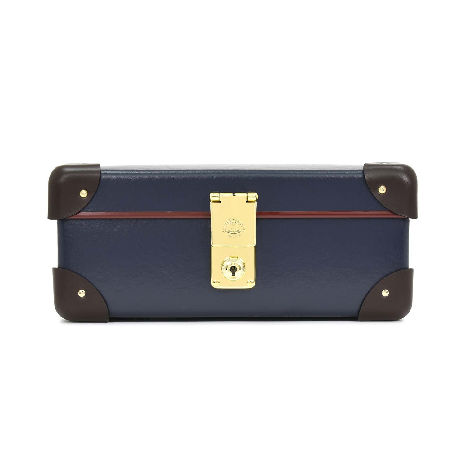 Centenary · 6-Slot Watch Case - Landscape | Navy/Coco/Gold - GLOBE-TROTTER