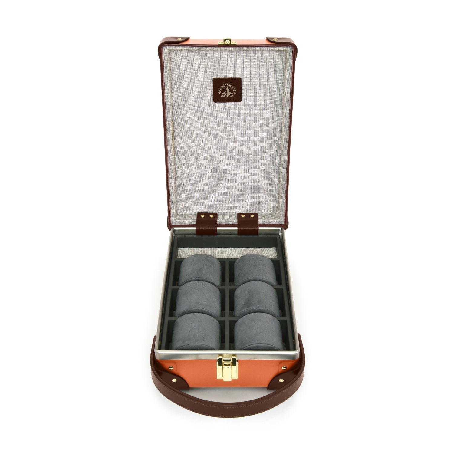 Centenary · 6-Slot Watch Case | Marmalade/Brown - GLOBE-TROTTER