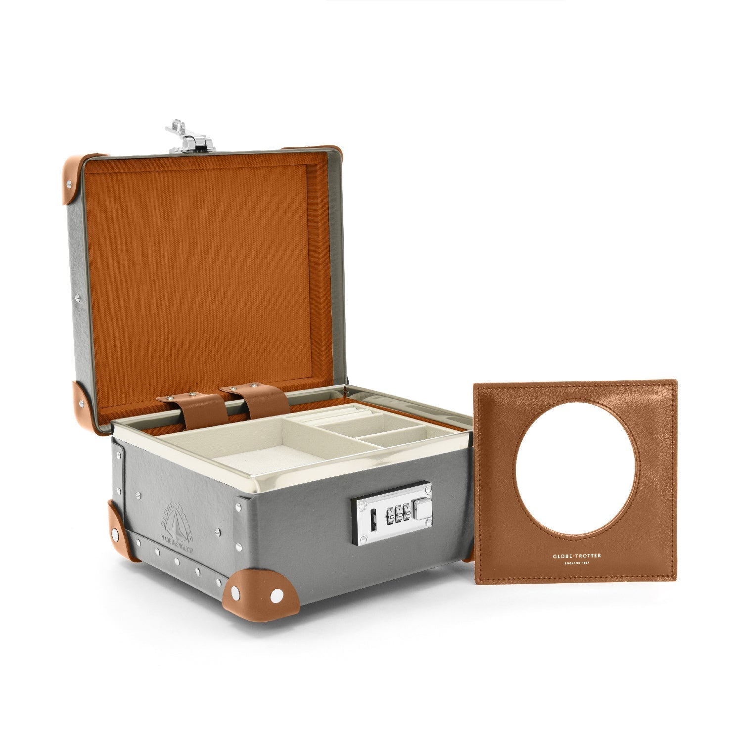 Centenary · Jewellery Case | Grey/Caramel - GLOBE-TROTTER