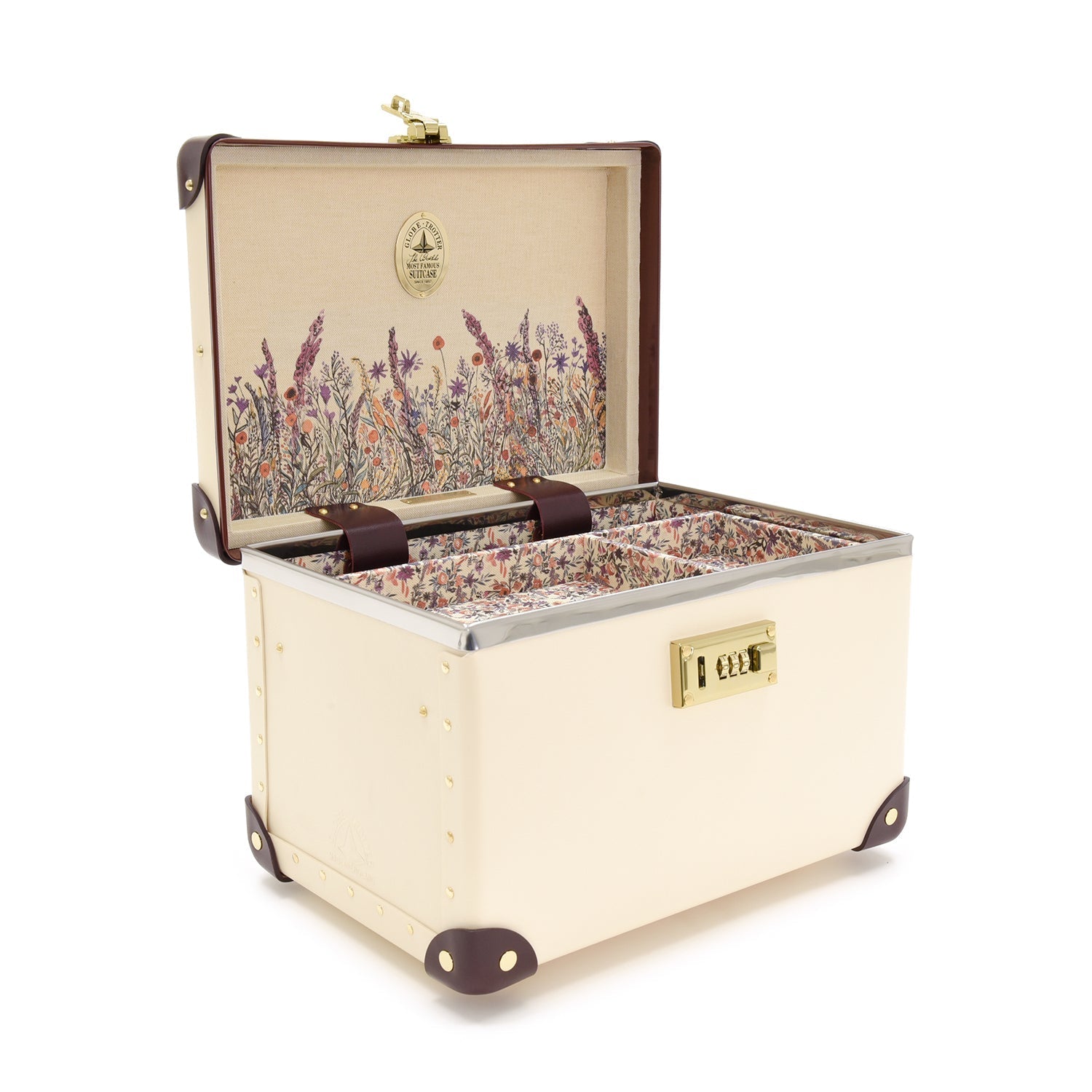 Chelsea Garden · Vanity Case | Ivory/Burgundy - GLOBE-TROTTER