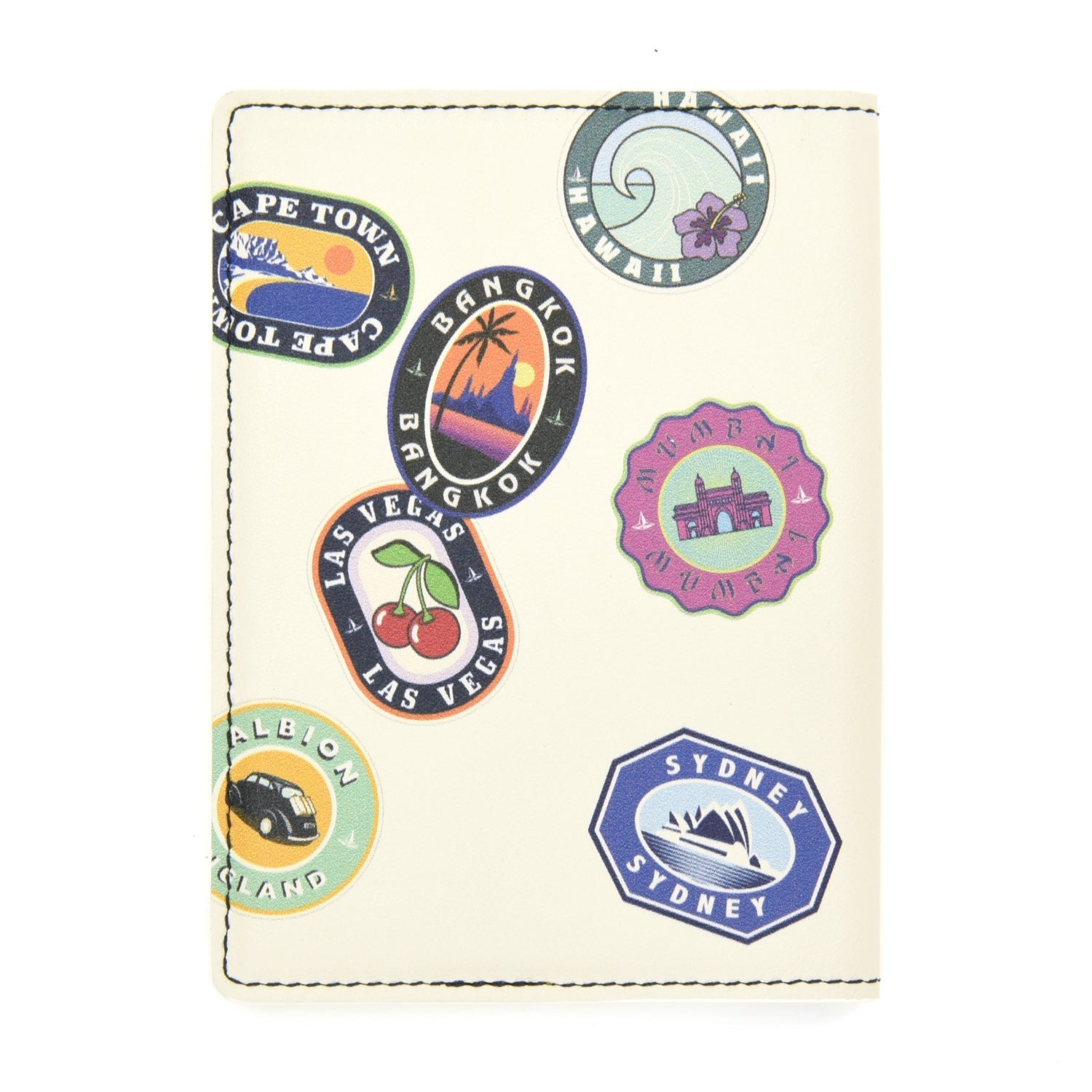 City · Passport Sleeve | Ivory/Navy - GLOBE-TROTTER