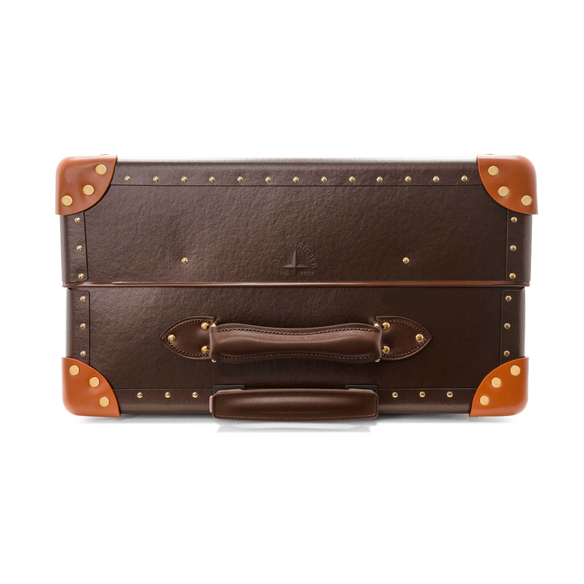 Cotswolds · Large Check-In - 4 Wheels | Coffee Brown/Orange/Brass