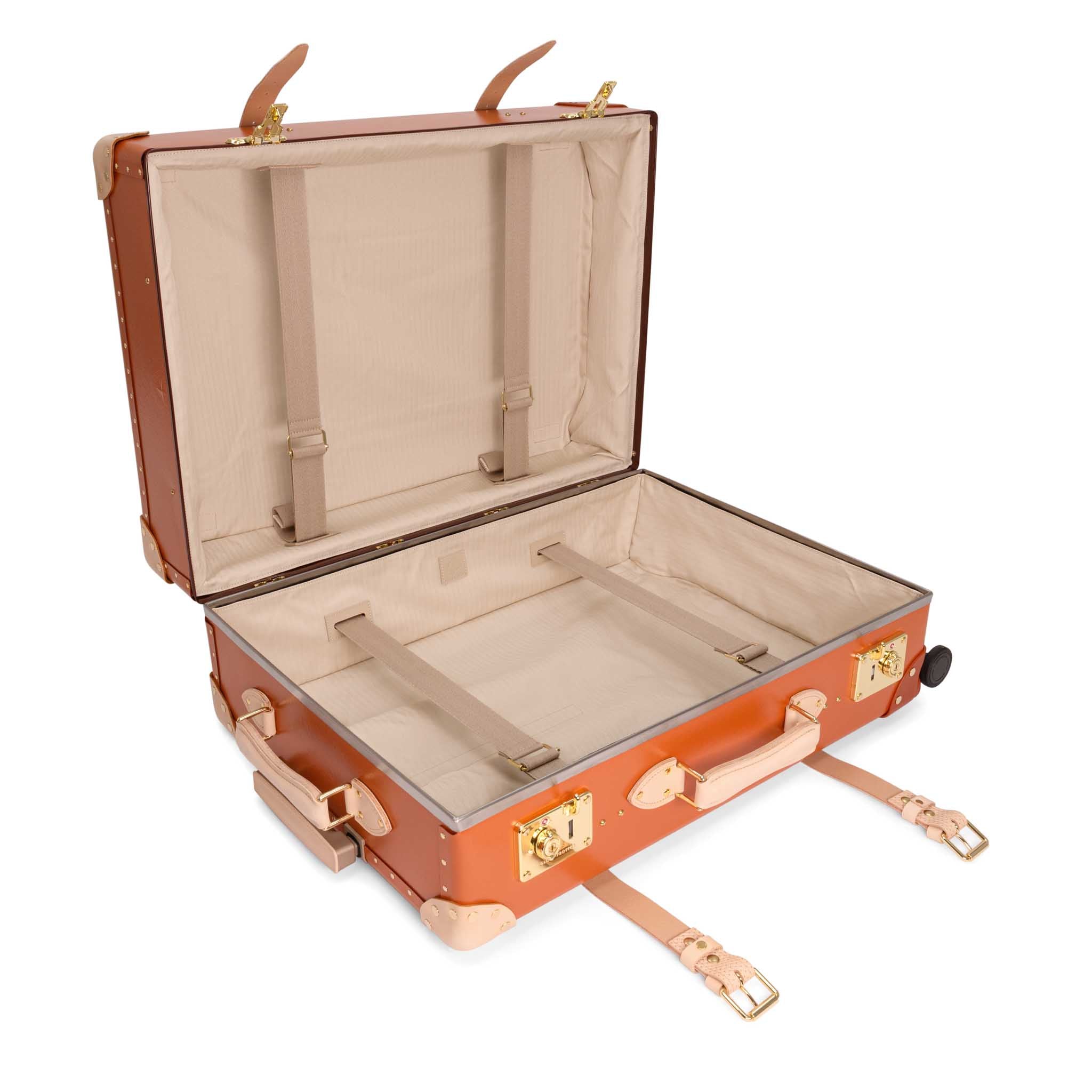 Cotswolds · Large Check-In - 4 Wheels | Orange/Natural/Brass