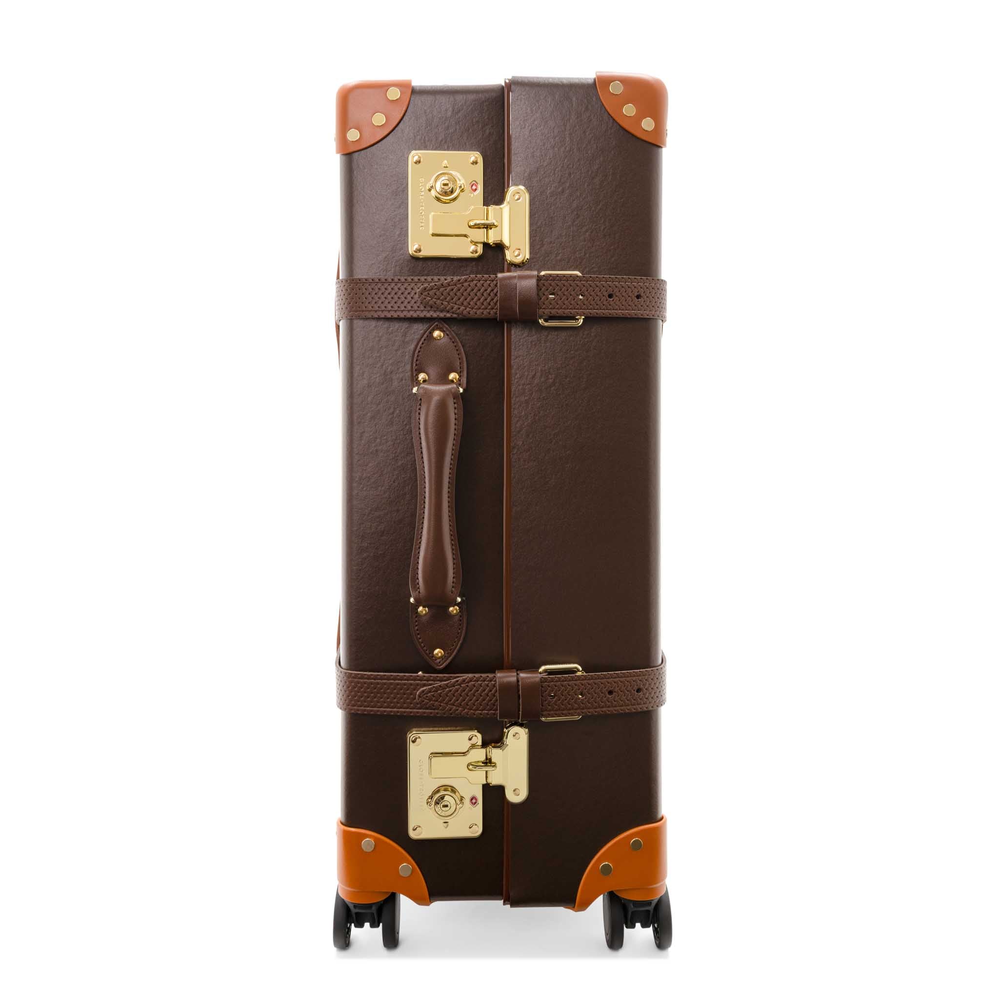 Cotswolds · Large Check-In - 4 Wheels | Coffee Brown/Orange/Brass