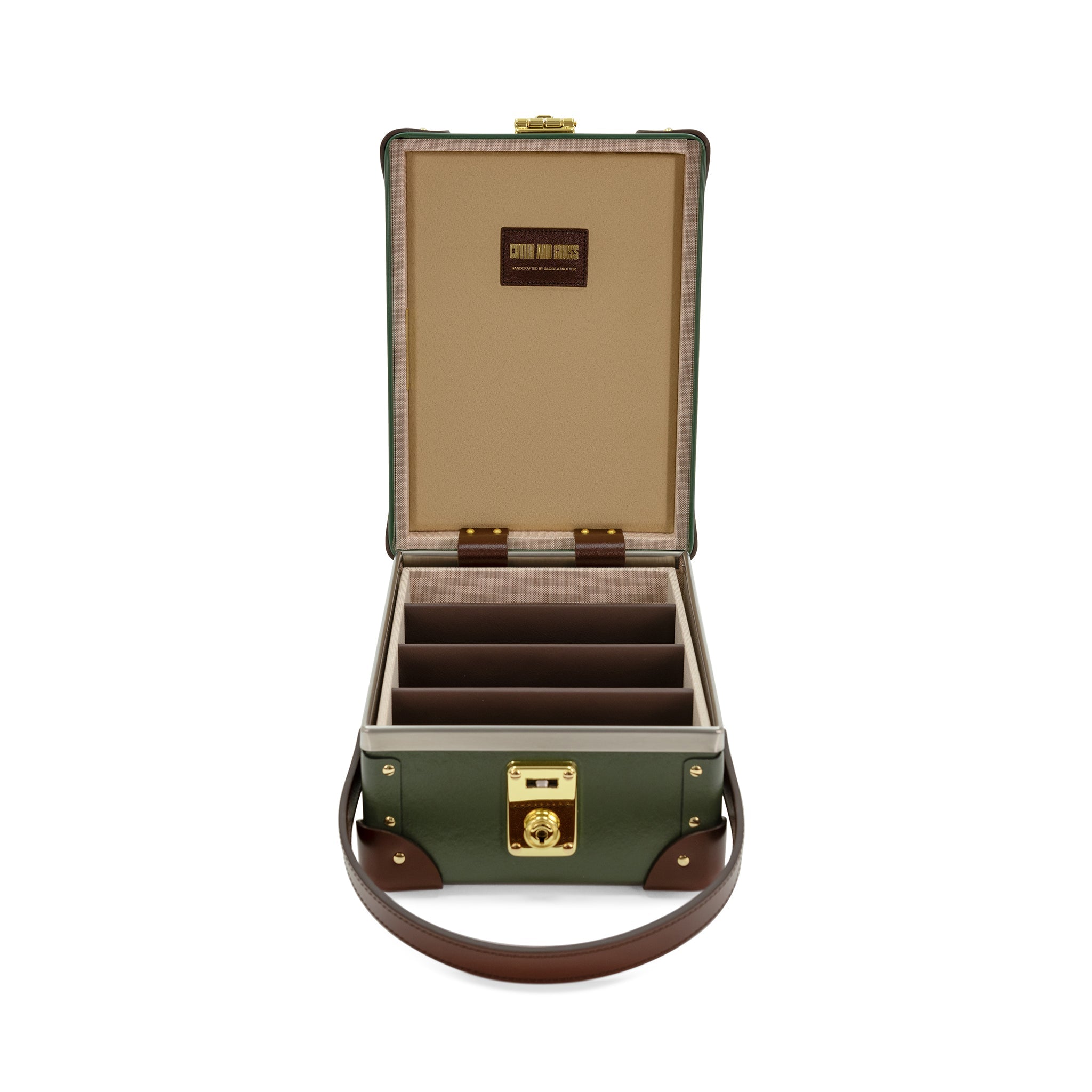 Cutler & Gross · 4-Slot Glasses Cases | Green/Brown/Gold
