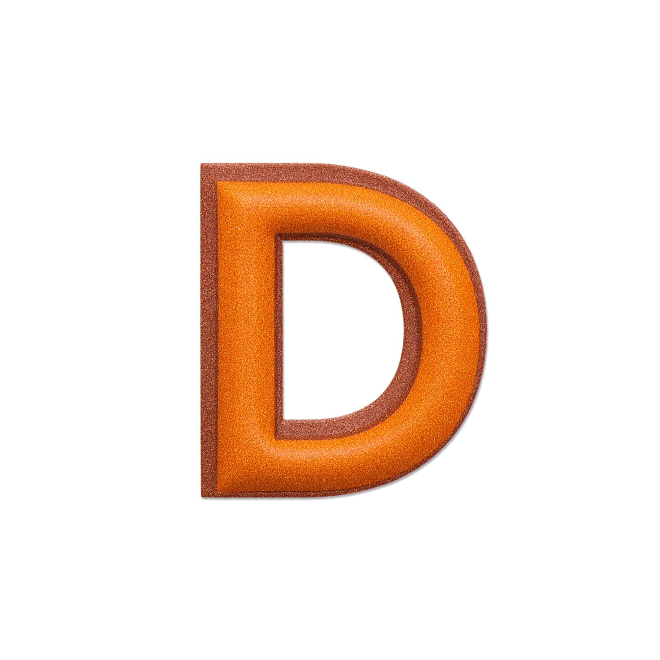 Alphabet · Leather Sticker | Orange/Brown | D