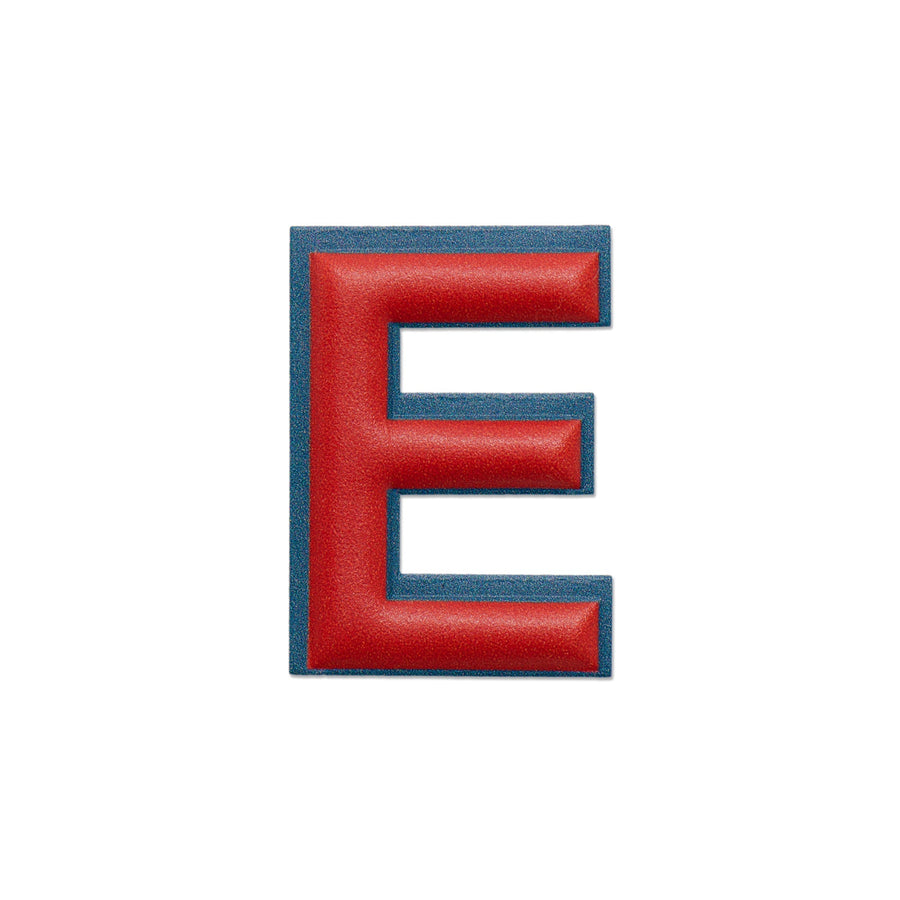 Alphabet · Leather Sticker | Red/Petrol Blue | E – first image