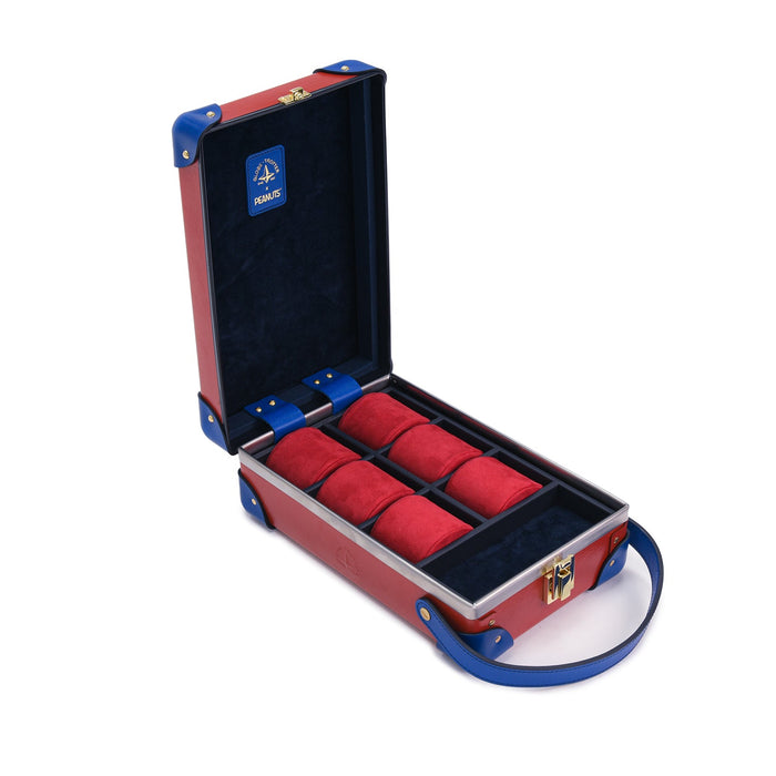 PEANUTS · 6-Slot Watch Case | Red/Blue