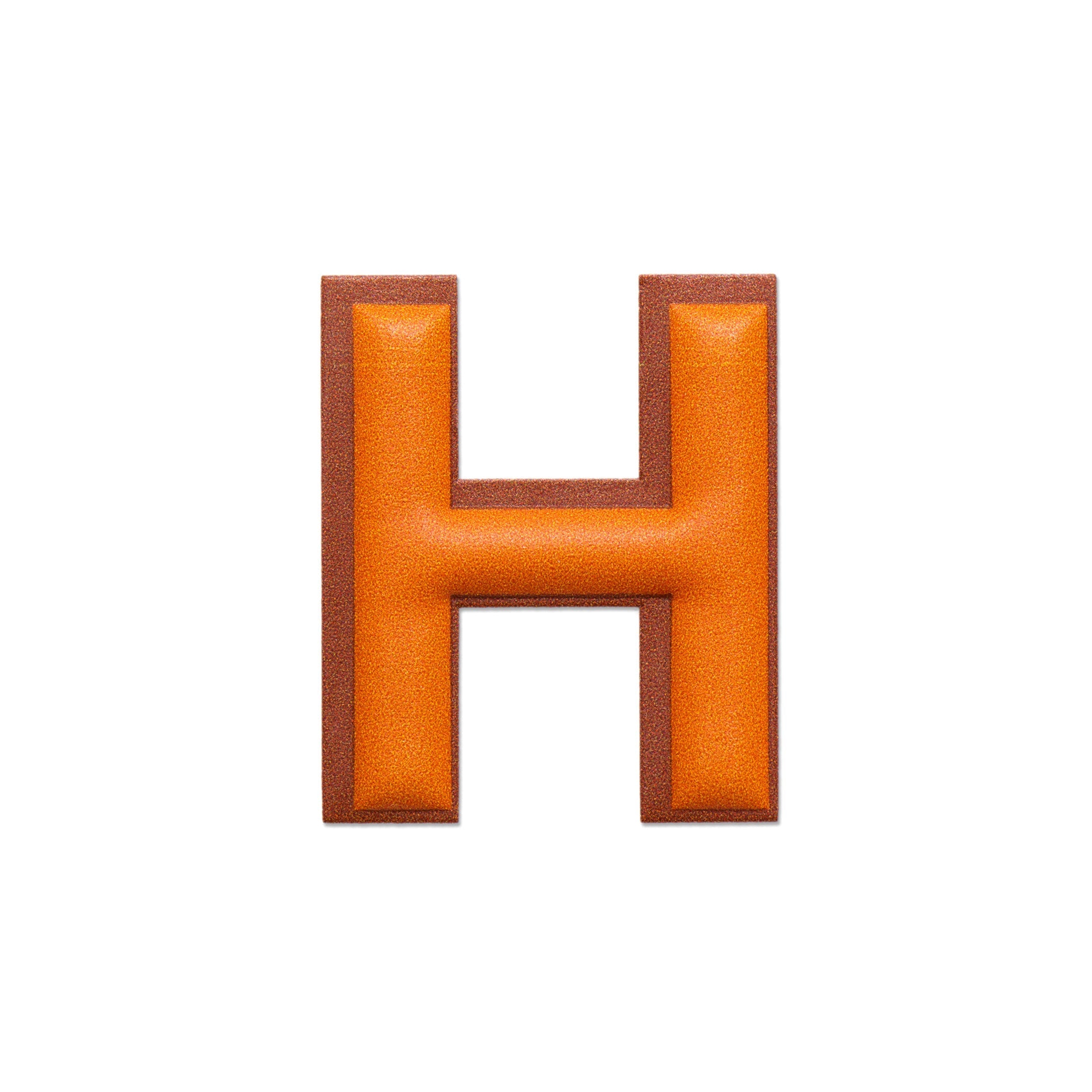 Alphabet · Leather Sticker | Orange/Brown | H