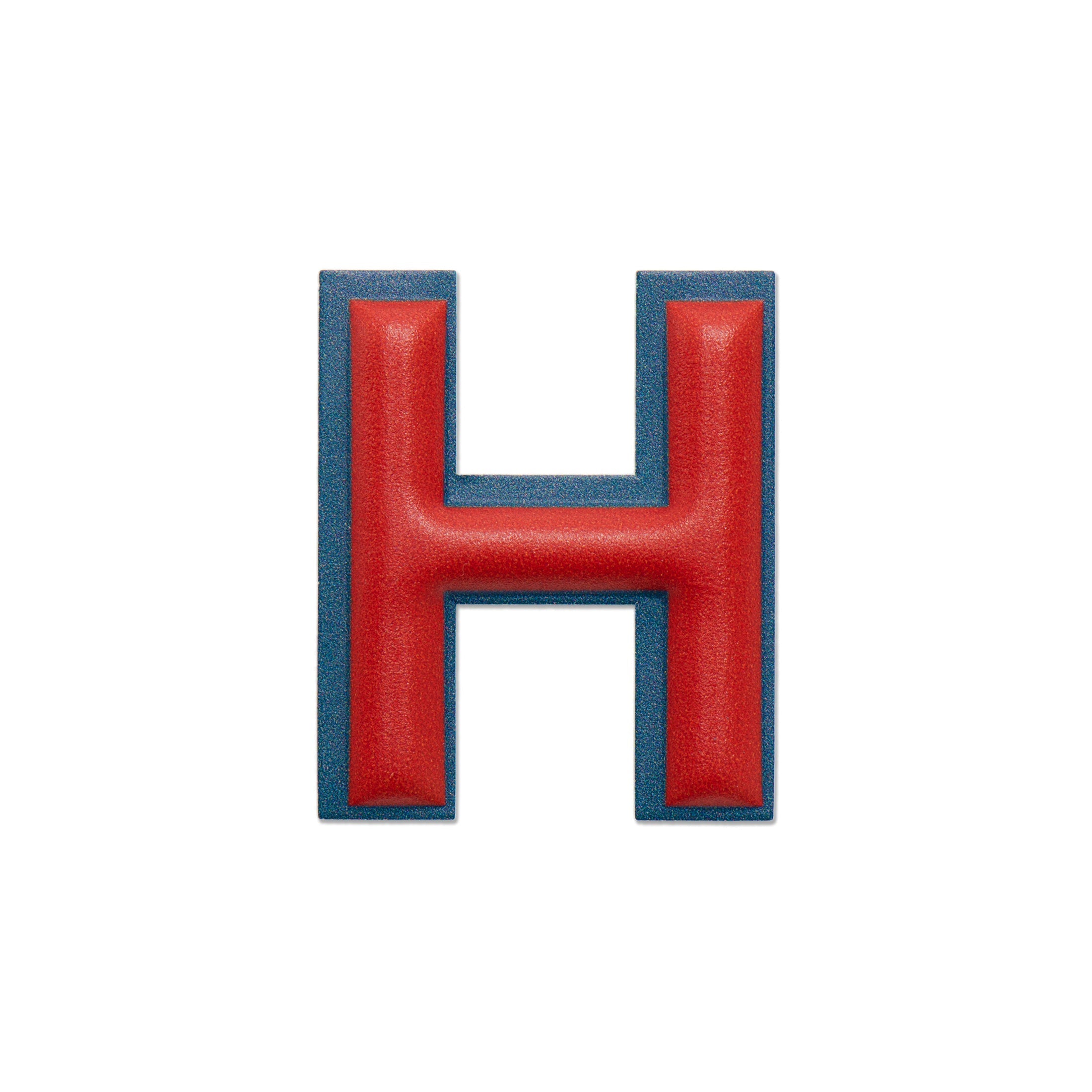 Alphabet · Leather Sticker | Red/Petrol Blue | H