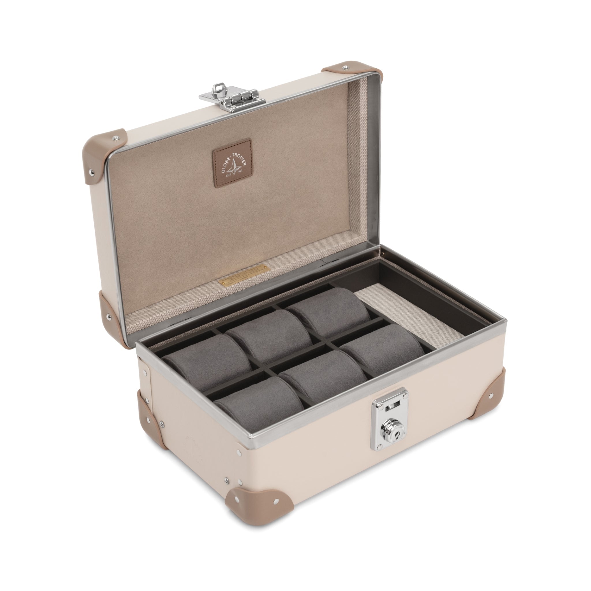 Home Collection · 6-Slot Watch Case | Chalk/Moss/Chrome