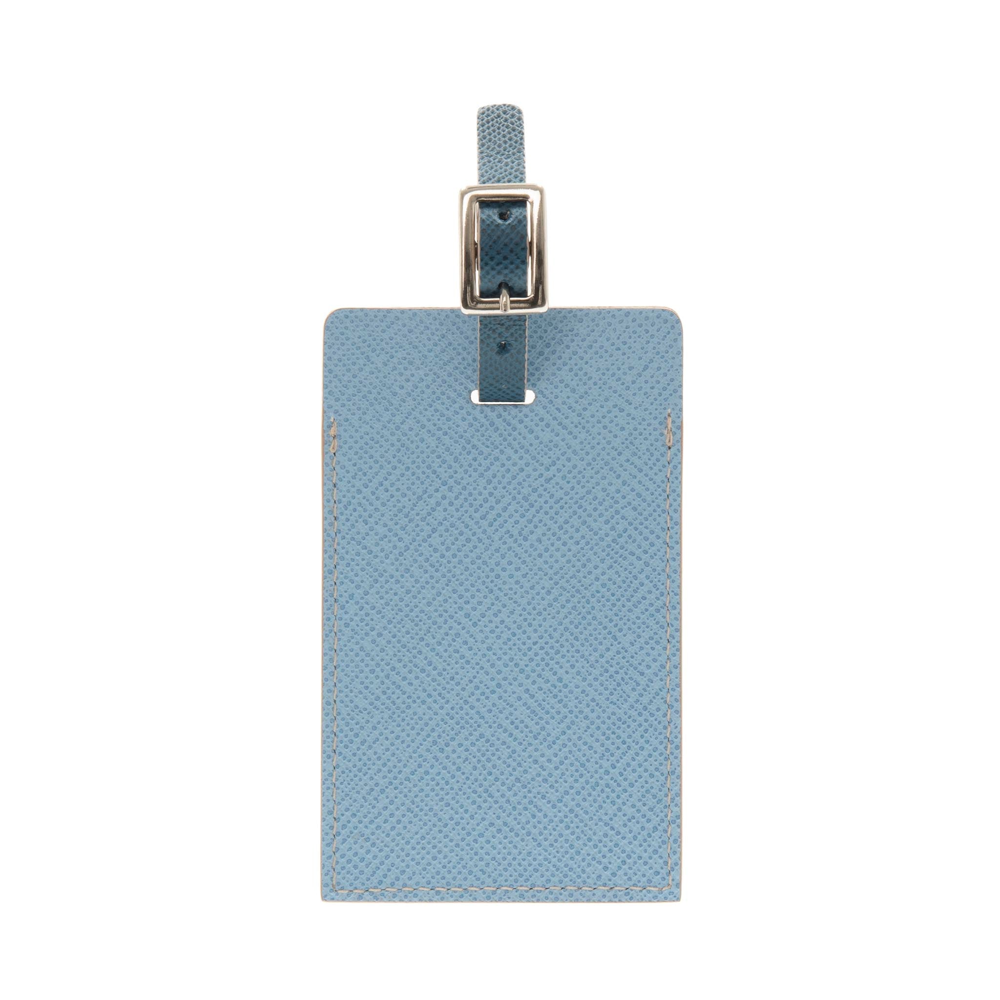 Jet · Luggage Tag | Ivory/Baby Blue/Chrome