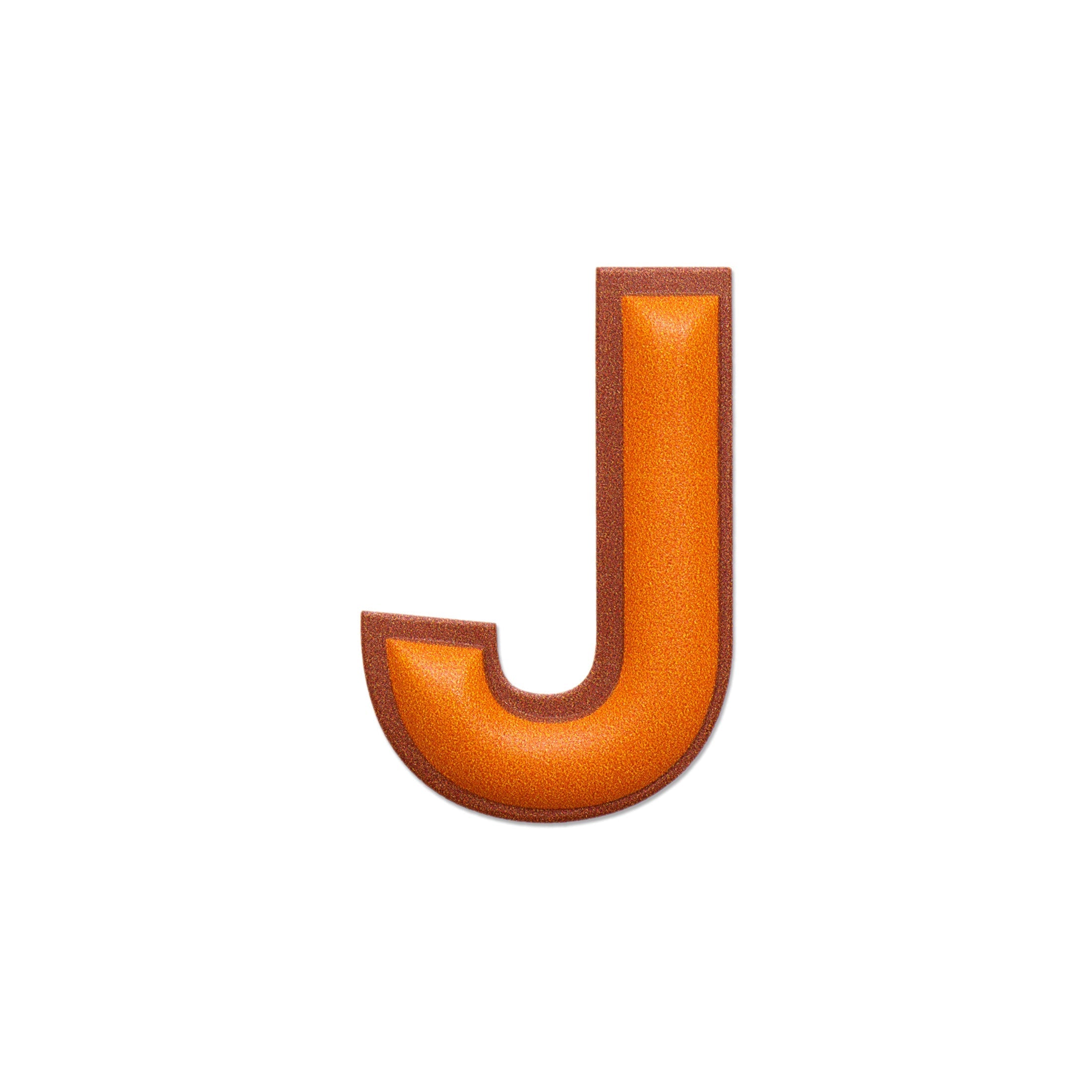 Alphabet · Leather Sticker | Orange/Brown | J