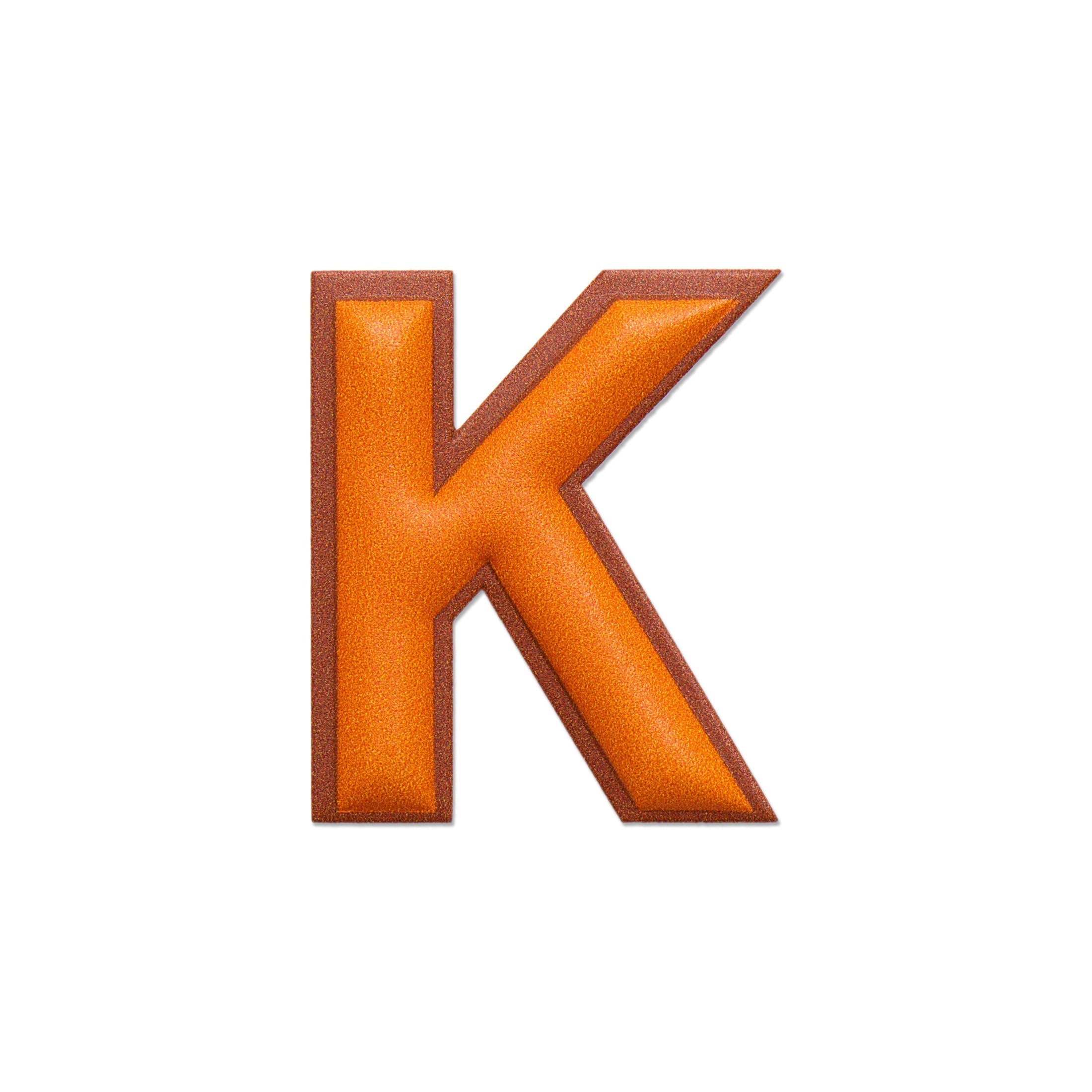 Alphabet · Leather Sticker | Orange/Brown | K