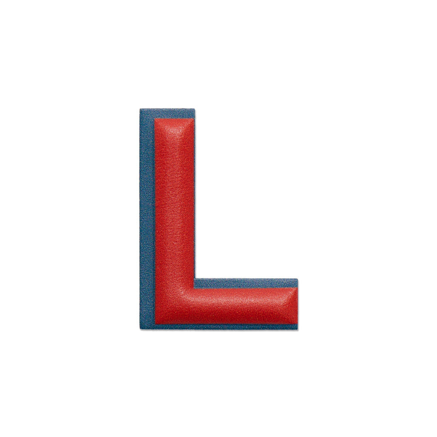 Alphabet · Leather Sticker | Red/Petrol Blue | L – first image