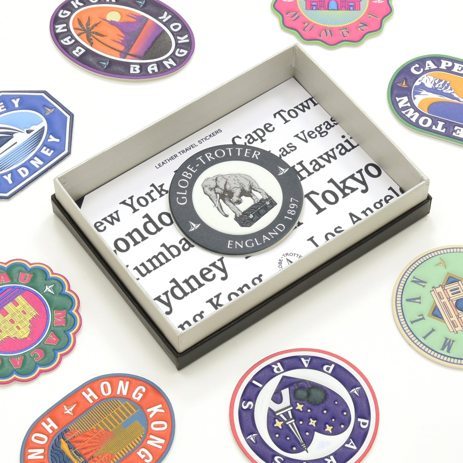 Leather Travel Stickers · Globetrotter | 15 Sticker Set - GLOBE-TROTTER