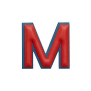 Alphabet · Leather Sticker | Red/Petrol Blue | M