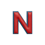 Alphabet · Leather Sticker | Red/Petrol Blue | N