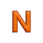 Alphabet · Leather Sticker | Orange/Brown | N