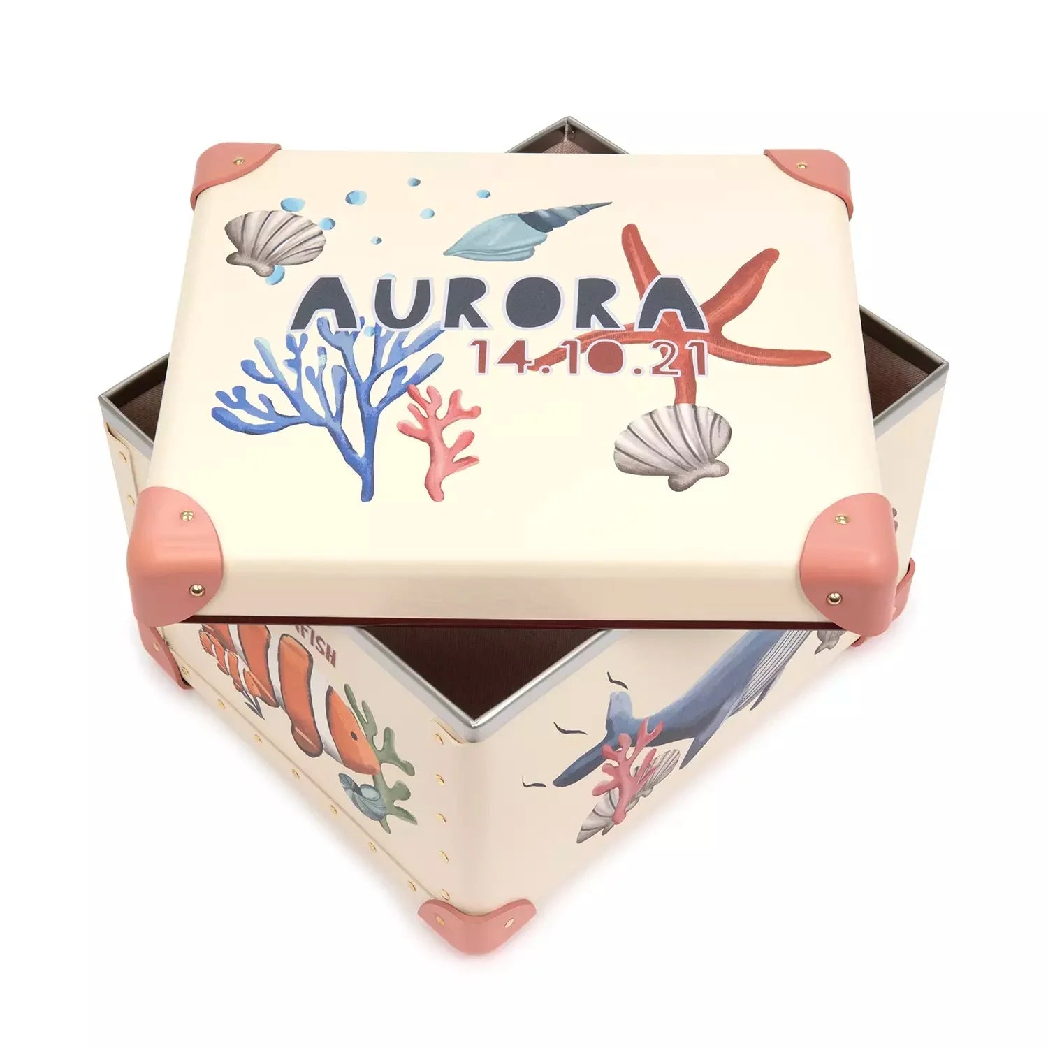 Occasions · Custom Children's Keepsake Box | Sea Life - Ivory/Desert Rose - GLOBE-TROTTER